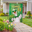Just a Lucky Goose Burlap Garden Flag Garden