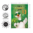 Just a Lucky Goose Burlap Garden Flag Garden