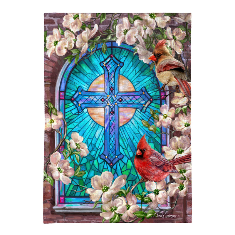 Sunday Morning Burlap House Flag