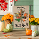 Quilted Fall Leaf Burlap Flag Garden