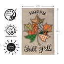 Quilted Fall Leaf Burlap Flag Garden