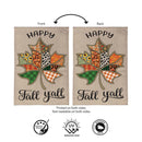 Quilted Fall Leaf Burlap Flag Garden