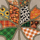 Quilted Fall Leaf Burlap Flag House