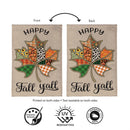 Quilted Fall Leaf Burlap Flag House
