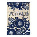 Floral Welcome-ish Burlap Flag Garden