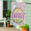 Gingham Easter Burlap House Flag