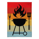 Gradient Grill Burlap House Flag