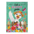Just a Happy Goose Burlap Garden Flag Garden