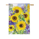 Sunflower Happiness Burlap House Flag