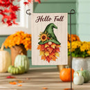 Leaf Gnome Burlap Flag Garden