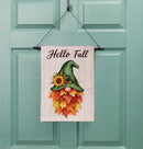 Leaf Gnome Burlap Flag Garden
