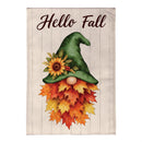 Leaf Gnome Burlap Flag Garden