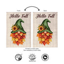 Leaf Gnome Burlap Flag Garden