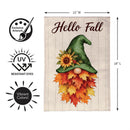 Leaf Gnome Burlap Flag Garden