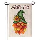 Leaf Gnome Burlap Flag Garden