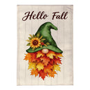 Leaf Gnome Burlap Flag House