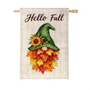 Leaf Gnome Burlap Flag House