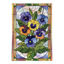 Stained Glass Pansies Burlap Flag Garden