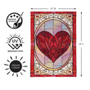 Stained Glass Heart Burlap Flag Garden