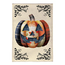 Quilted Patterned Pumpkin Burlap Flag Garden