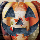 Quilted Patterned Pumpkin Burlap Flag Garden