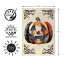 Quilted Patterned Pumpkin Burlap Flag Garden