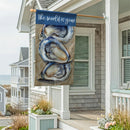 The World Is Your Oyster Burlap Flag House