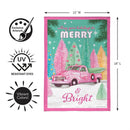 Pink Merry & Bright Burlap Flag Garden