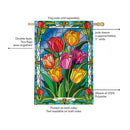 Stained-Glass Tulips Burlap Flag House