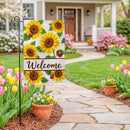 Sunflower Burst Burlap Flag Garden