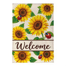 Sunflower Burst Burlap Flag Garden