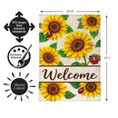 Sunflower Burst Burlap Flag House