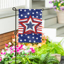 Patriotic Star Power Burlap Garden Flag