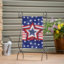 Patriotic Star Power Burlap Garden Flag