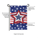 Patriotic Star Power Burlap Garden Flag