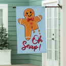 Gingerbread Oh Snap! Burlap Flag House