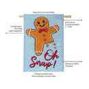 Gingerbread Oh Snap! Burlap Flag House