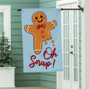 Gingerbread Oh Snap! Burlap Flag House
