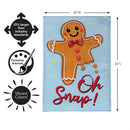 Gingerbread Oh Snap! Burlap Flag House