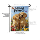 Pet Central Welcome Friends Puppies Burlap Flag Garden