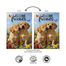 Pet Central Welcome Friends Puppies Burlap Flag House