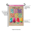 Summer Popsicle Burlap Garden Flag