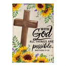 With God Anything Is Possible Burlap Flag Garden