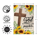 With God Anything Is Possible Burlap Flag Garden