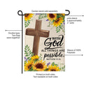 With God Anything Is Possible Burlap Flag Garden
