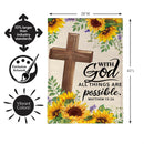 With God Anything Is Possible Burlap Flag House