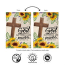 With God Anything Is Possible Burlap Flag House
