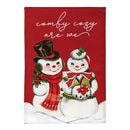 Vintage Snow Sweethearts Burlap Flag Garden