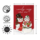 Vintage Snow Sweethearts Burlap Flag Garden
