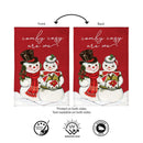 Vintage Snow Sweethearts Burlap Flag Garden